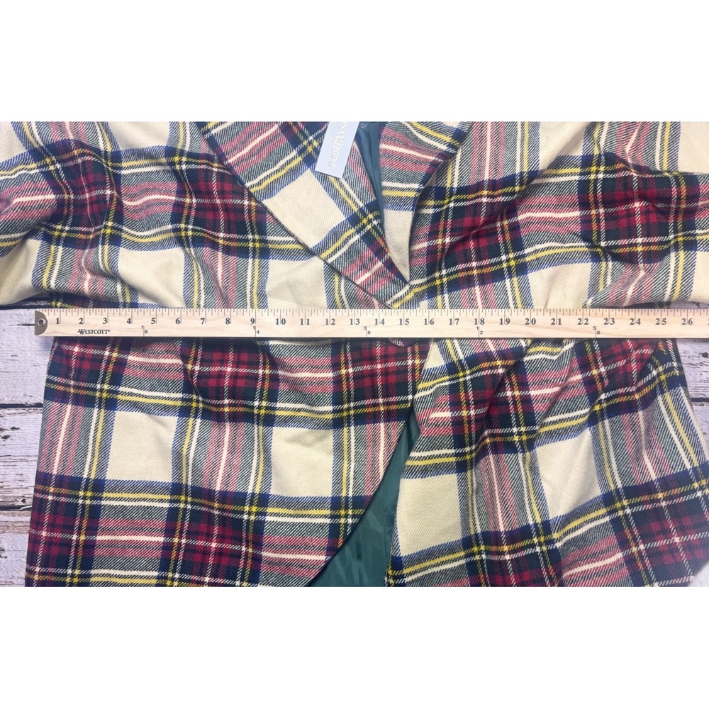 Frances Valentine Christmas Plaid‎ Cocoon Wool Shawl Collar Coat Large $1498 NWT - Picture 9 of 13